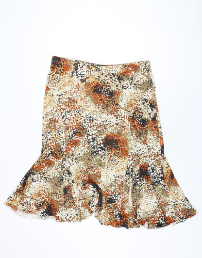 Coldwater Creek Womens Multicoloured Geometric Viscose Swing Skirt Size L