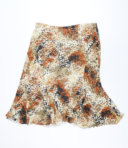Coldwater Creek Womens Multicoloured Geometric Viscose Swing Skirt Size L