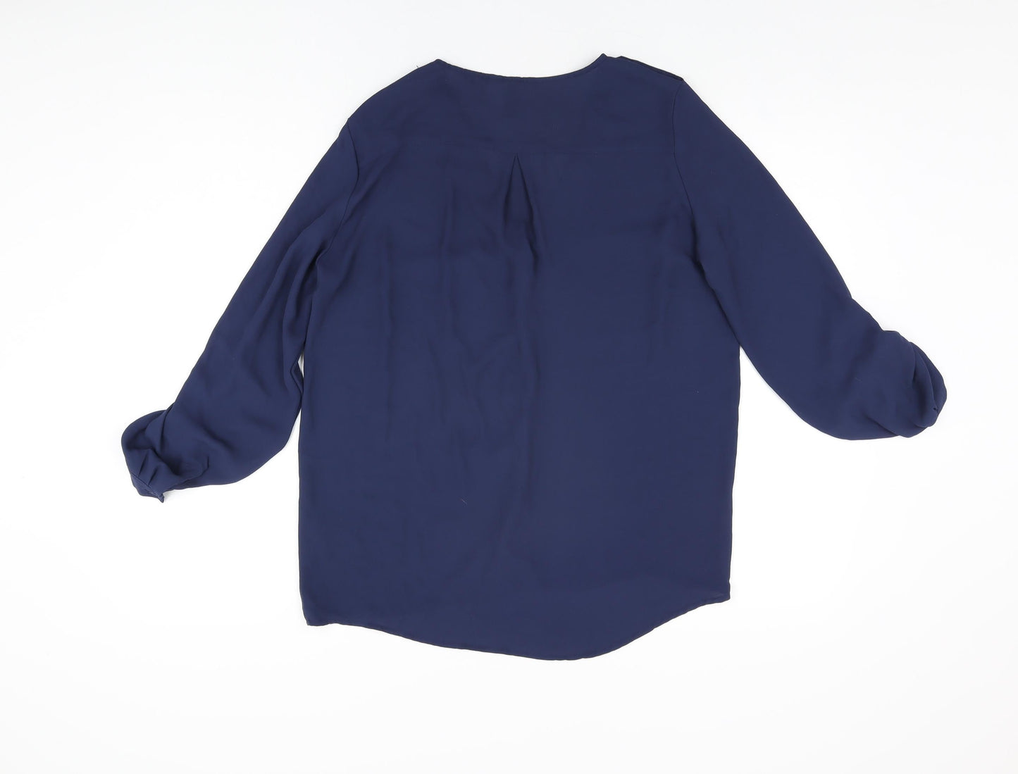Womens UK Size 8 H&M Blue Basic Button-Up