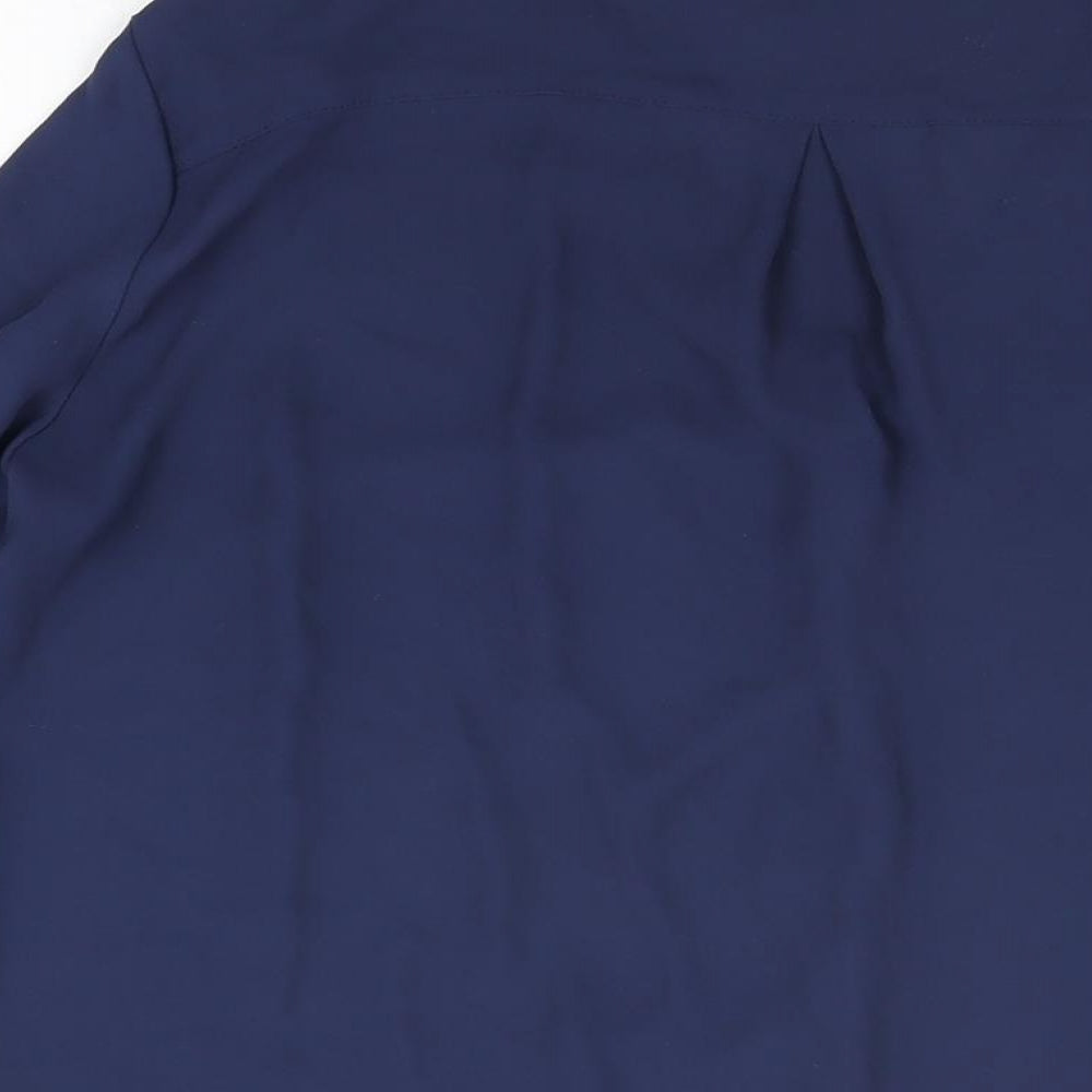 Womens UK Size 8 H&M Blue Basic Button-Up