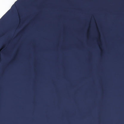 Womens UK Size 8 H&M Blue Basic Button-Up
