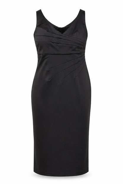Hotsquash Womens Black Polyester Maxi Size 16 V-Neck Zip