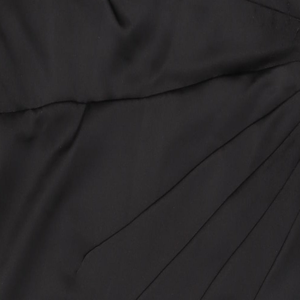 Hotsquash Womens Black Polyester Maxi Size 16 V-Neck Zip