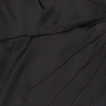 Hotsquash Womens Black Polyester Maxi Size 16 V-Neck Zip