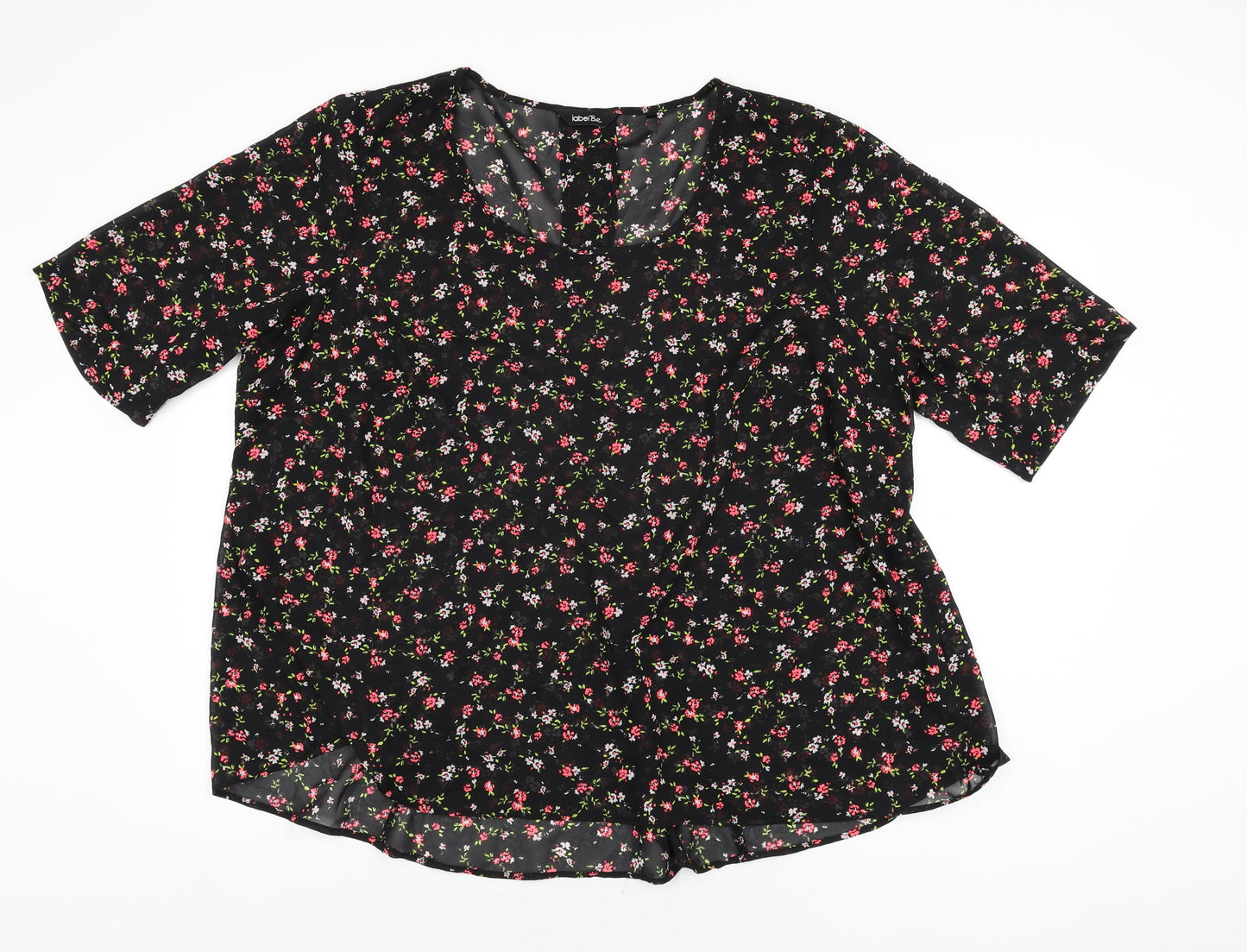 Womens UK Size 26 Label Be Black Basic Blouse