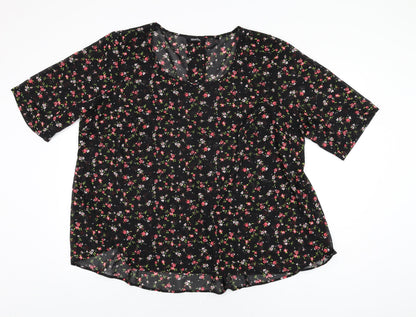 Womens UK Size 26 Label Be Black Basic Blouse