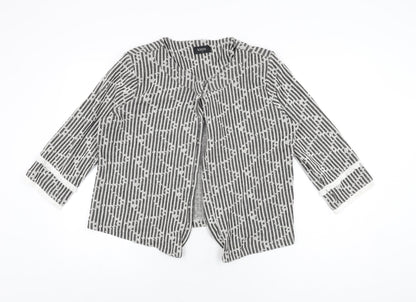 Klass Womens Grey Striped Jacket Size 14 Button