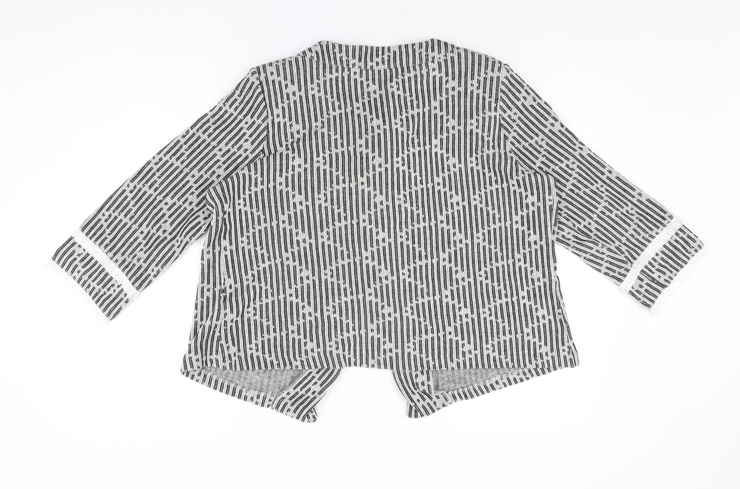 Klass Womens Grey Striped Jacket Size 14 Button