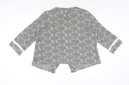 Klass Womens Grey Striped Jacket Size 14 Button