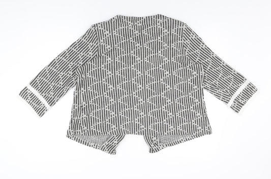 Klass Womens Grey Striped Jacket Size 14 Button