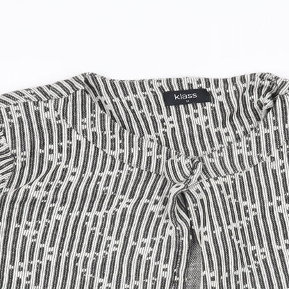 Klass Womens Grey Striped Jacket Size 14 Button