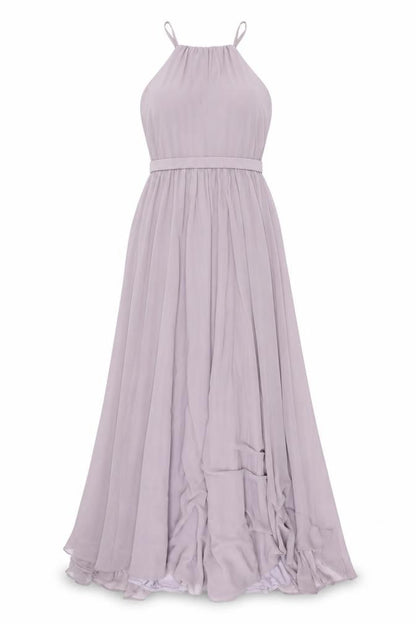 Madeline Gardner Womens Purple Polyester Maxi Size 10 Halter Zip