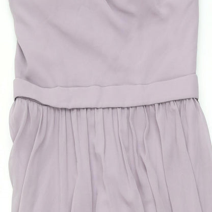 Madeline Gardner Womens Purple Polyester Maxi Size 10 Halter Zip