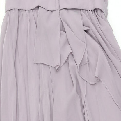 Madeline Gardner Womens Purple Polyester Maxi Size 10 Halter Zip