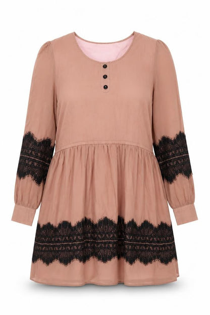 Louche Womens Pink Polyester Skater Dress Size M Round Neck Pullover