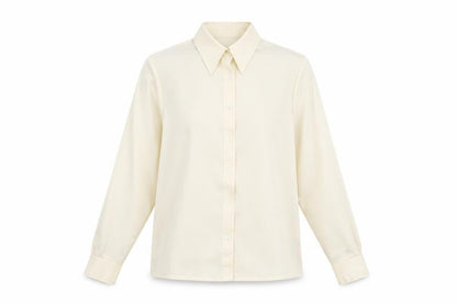 Fashions Womens Ivory Polyester Basic Button-Up Size 18 Collared