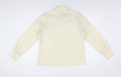 Fashions Womens Ivory Polyester Basic Button-Up Size 18 Collared