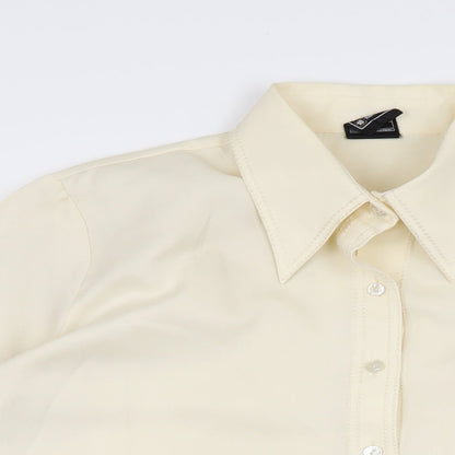 Fashions Womens Ivory Polyester Basic Button-Up Size 18 Collared