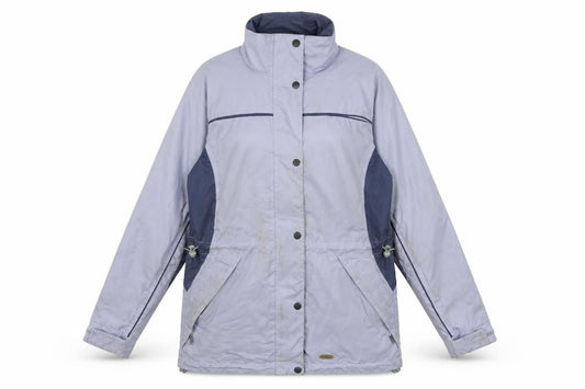 Outdoor Scene Womens Blue Windbreaker Jacket Size 10 Zip - Vintage Zipped Pockets Technical