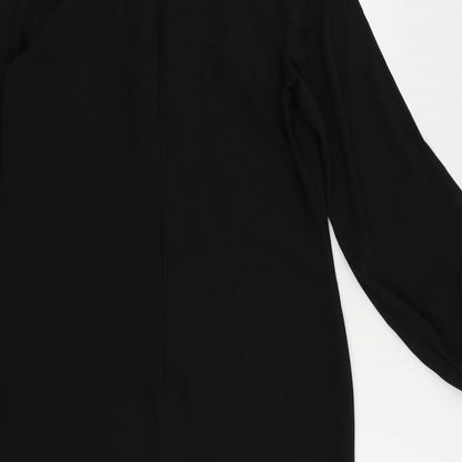 NEXT Womens Black Polyester Shift Size 12 Round Neck Zip - Embellished