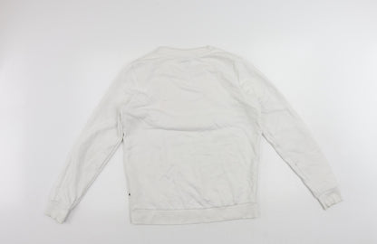 ellesse Womens White Cotton Pullover Sweatshirt Size 10 Pullover - Vintage Logo