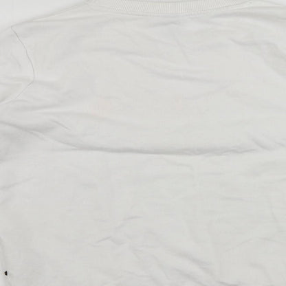 ellesse Womens White Cotton Pullover Sweatshirt Size 10 Pullover - Vintage Logo