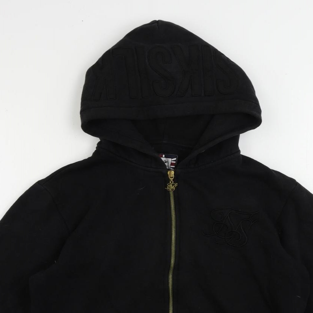 Mens UK Size XS SikSilk Black Full Zip Hoodie