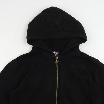 Mens UK Size XS SikSilk Black Full Zip Hoodie