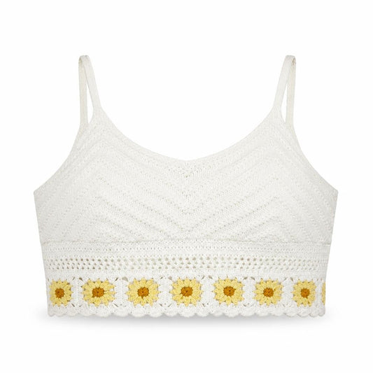 Womens UK Size L Hollister White Cropped Tank