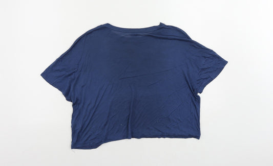 Jack Wills Womens Blue Modal Basic T-Shirt Size M Crew Neck - Vintage