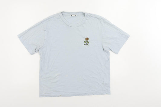 Womens UK Size S Monki Blue Basic T-Shirt