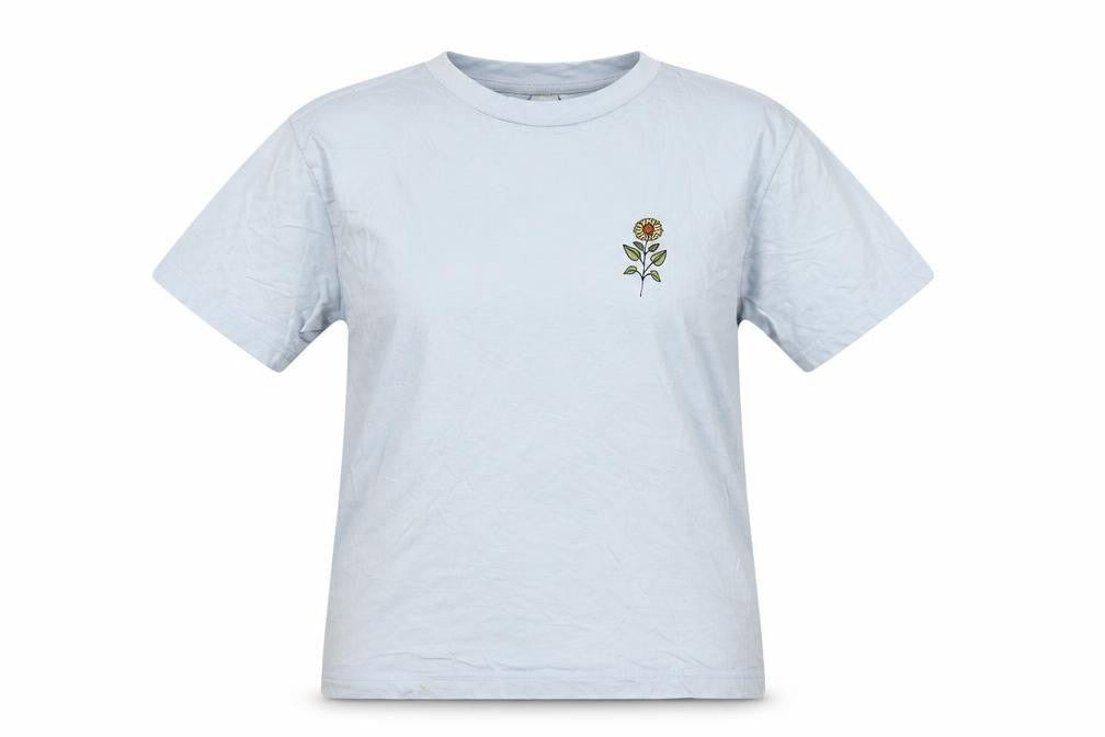 Womens UK Size S Monki Blue Basic T-Shirt