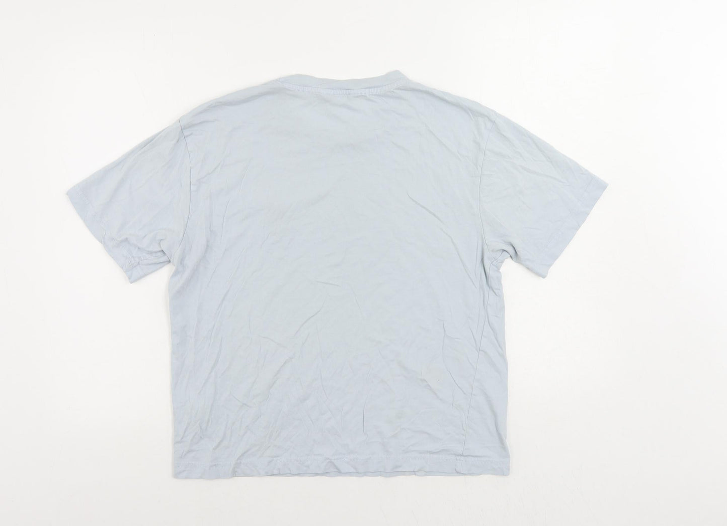 Womens UK Size S Monki Blue Basic T-Shirt