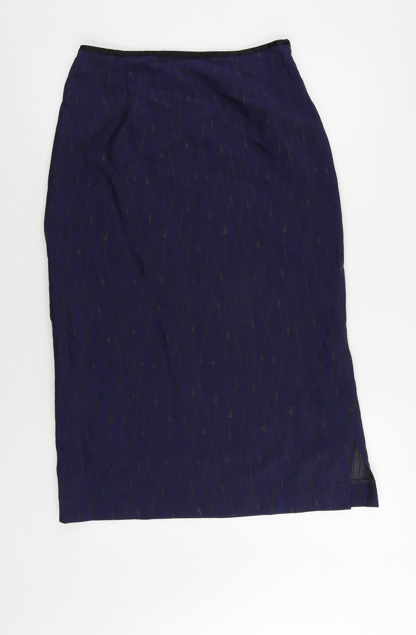 Robyn Mathiesonb Womens Blue Geometric Polyamide Straight & Pencil Skirt Size 12 Zip
