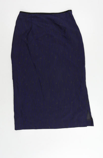 Robyn Mathiesonb Womens Blue Geometric Polyamide Straight & Pencil Skirt Size 12 Zip