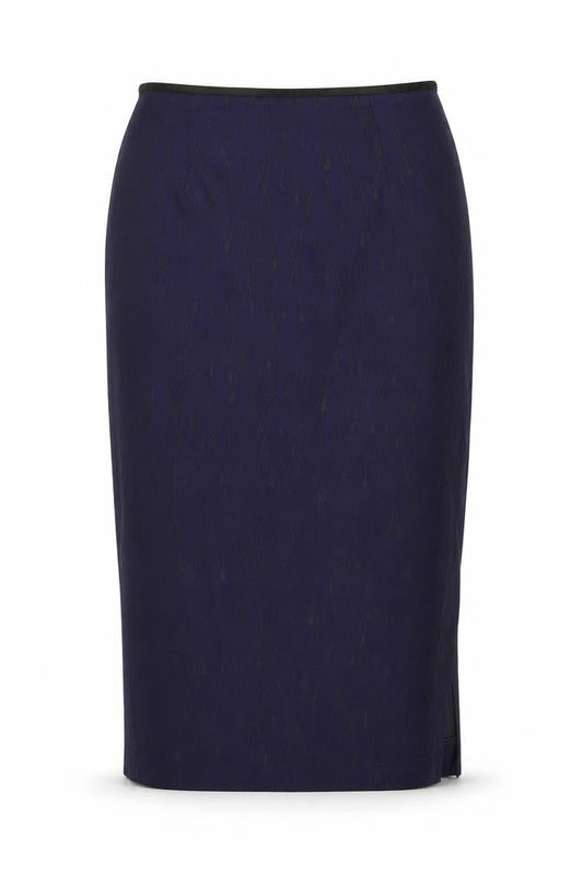 Robyn Mathiesonb Womens Blue Geometric Polyamide Straight & Pencil Skirt Size 12 Zip