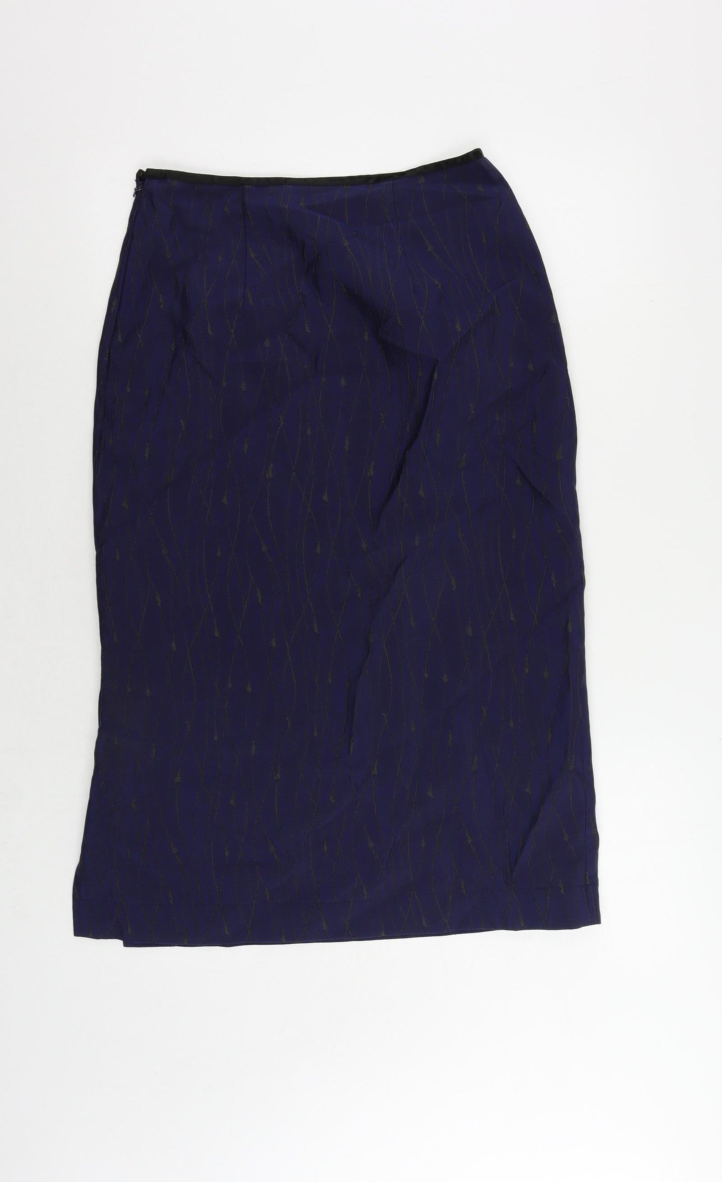 Robyn Mathiesonb Womens Blue Geometric Polyamide Straight & Pencil Skirt Size 12 Zip