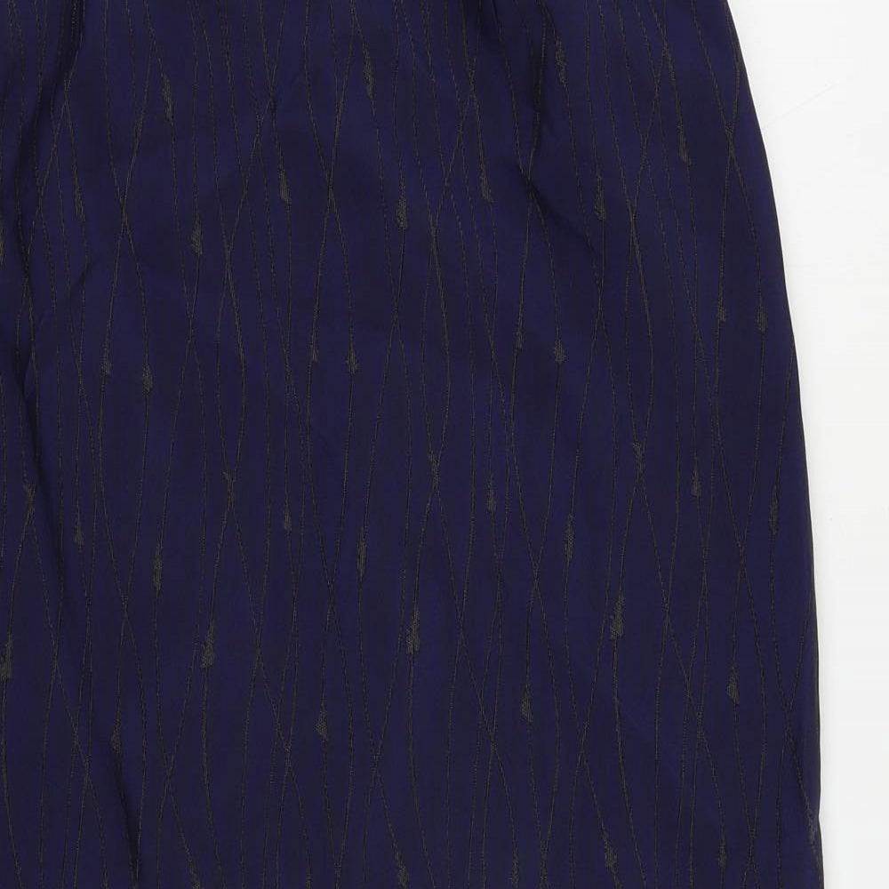 Robyn Mathiesonb Womens Blue Geometric Polyamide Straight & Pencil Skirt Size 12 Zip