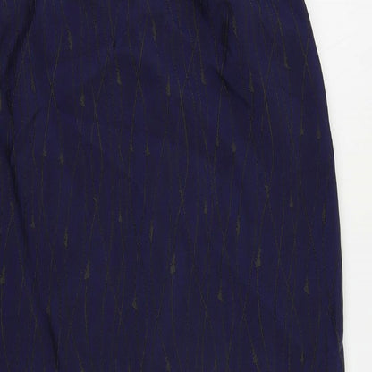Robyn Mathiesonb Womens Blue Geometric Polyamide Straight & Pencil Skirt Size 12 Zip