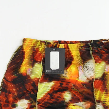 PRETTYLITTLETHING Womens Multicoloured Geometric Polyester Mini Skirt Size 8 - Elastic Waist