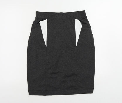 Ginger Womens Grey Polyester Straight & Pencil Skirt Size L - Elastic Waist