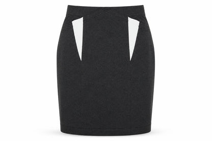 Ginger Womens Grey Polyester Straight & Pencil Skirt Size L - Elastic Waist
