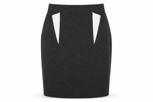 Ginger Womens Grey Polyester Straight & Pencil Skirt Size L - Elastic Waist