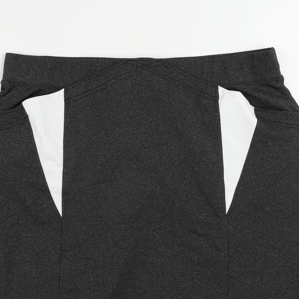 Ginger Womens Grey Polyester Straight & Pencil Skirt Size L - Elastic Waist
