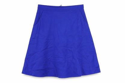 étre cécile Womens Blue Viscose A-Line Skirt Size S Zip - Pockets