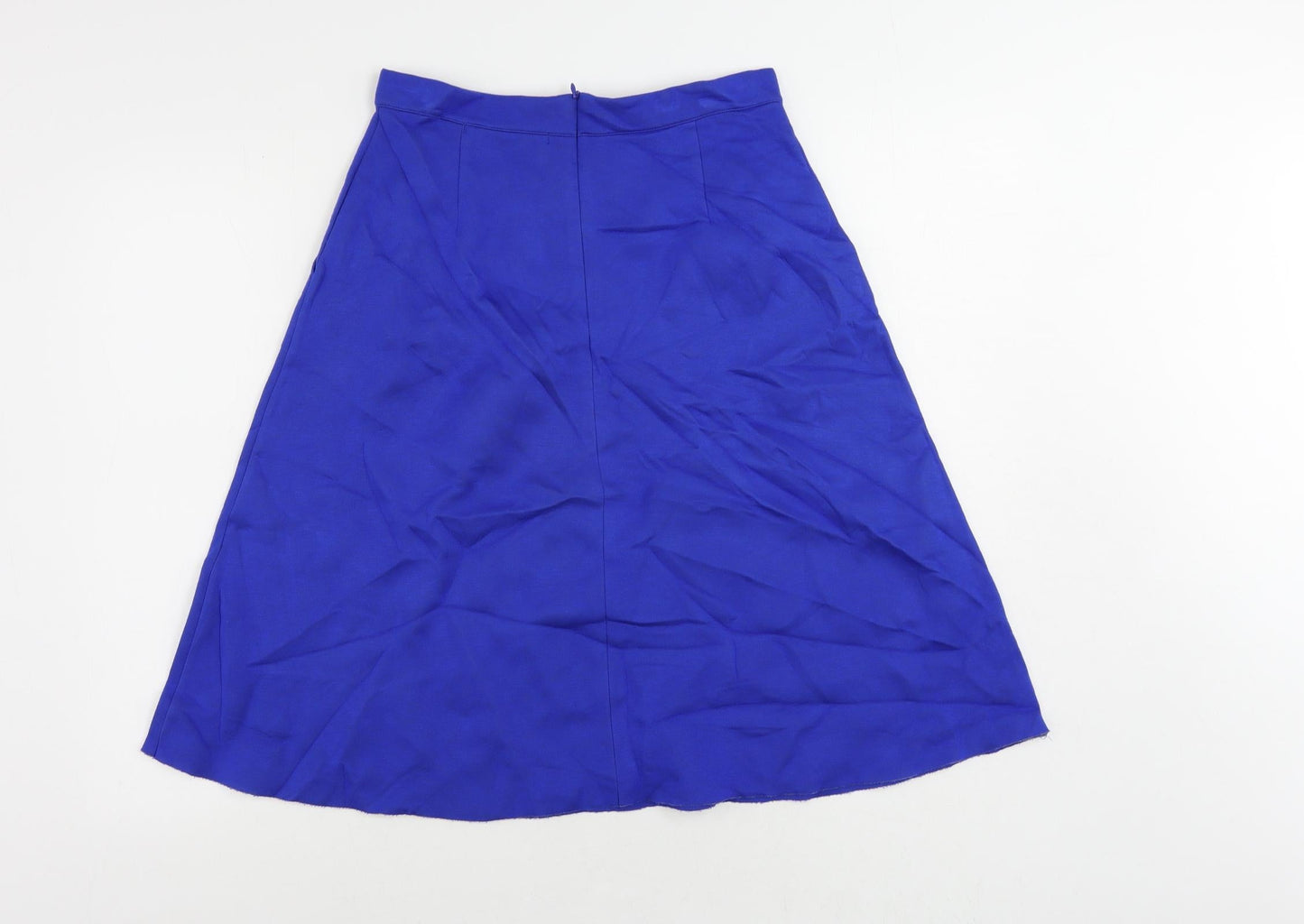 étre cécile Womens Blue Viscose A-Line Skirt Size S Zip - Pockets