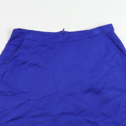 étre cécile Womens Blue Viscose A-Line Skirt Size S Zip - Pockets