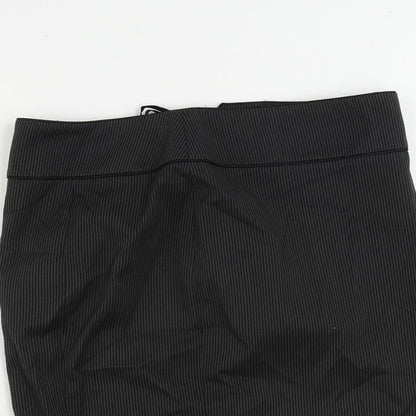 Debenhams Womens Grey Striped Polyester Straight & Pencil Skirt Size 8 Zip