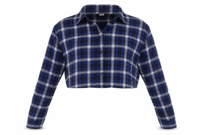 Womens UK Size M H&M Blue Cropped Button-Up