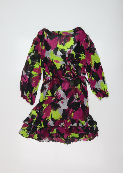 Per Una Womens Multicoloured Geometric Polyester Basic Blouse Size 12 Scoop Neck